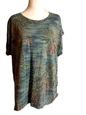 Democracy Tropical Print Short Sleeve Top